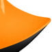 An orange and black cone shaped GET Brasilia melamine bowl.