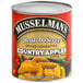 A #10 can of Musselman's Heat N Serve Spiced Homestyle Country Apples on a table.