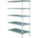 A MetroMax Q add-on shelving unit with four metal shelves.