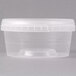 A 12 oz. clear plastic deli container with a clear lid.