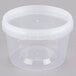 A 16 oz. clear plastic deli container with a clear lid.