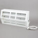 A white rectangular Curtron Pest-Pro UV flying insect control light with many holes and wires.