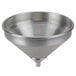 An American Metalcraft stainless steel funnel with a long stem.