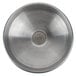An American Metalcraft stainless steel funnel with a built-in strainer over a metal bowl.