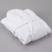 A folded white Oxford Velour bath robe.