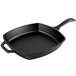 A Lodge square pre-seasoned cast iron skillet with a handle.