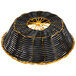 A black and gold wicker Thunder Group bread basket with a handle.