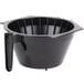 A black plastic brewing funnel with handles.