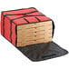A red Choice insulated pizza delivery bag holding pizza boxes.