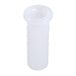 A close-up of a white plastic cylinder with a plastic sleeve inside.