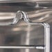 A close-up of a stainless steel rack support for an Avantco CO-28 convection oven.