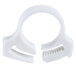 A white plastic Nemco hose clamp with teeth on it.