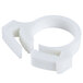 A white plastic Nemco hose clamp with two holes.
