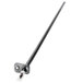 A black metal rod with a screw on the end, a long metal rod with a screw.