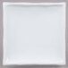 A CAC white square porcelain plate with a white border.