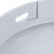 A close-up of a white Robot Coupe 2.5 qt. cutter bowl container with a handle.