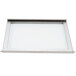 A white rectangular frame with a glass panel.