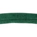 A green stanchion rope with brass ends on a white background.