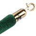A green Aarco stanchion rope with brass ends.