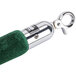 A green stanchion rope with chrome ends.