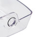 A clear plastic container with a hole and a handle, the Waring Replacement Inner Blender Enclosure.