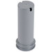 A gray plastic cylinder with a hole and a black lid.