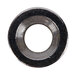 A round metal spacer with a black center.