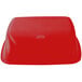 A red plastic Koala Kare booster seat with a logo on it.