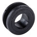 A black round rubber lead protector with a hole in the center.
