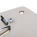 A Waring stainless steel bottom plate with a metal latch.