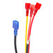 A set of three wires with red, yellow and blue connectors.