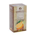 A brown and white Bromley Exotic Tuscan Lemon Herbal Tea box with a picture of lemons.