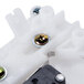 A white plastic Waring right actuator switch assembly with screws.