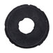A black rubber washer with a hole in the center.