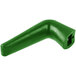 A green plastic pipe handle with a white circle on the end.