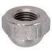 A stainless steel Waring cap nut for blenders with a nut on top.