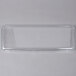A clear rectangular plastic lid on a clear plastic tray.