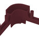 A burgundy plastic extender with two holes.