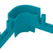 A light blue plastic extender with holes for Vollrath Signature Glass Racks.