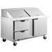 A Beverage-Air stainless steel refrigerated sandwich prep table with 2 drawers.