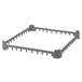 A grey plastic extender for Vollrath Signature glass racks with holes.