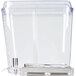 A clear plastic container with a metal spray tube inside.