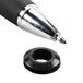 A pen with a black rubber ring on the tip.