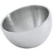 A silver stainless steel Vollrath serving bowl.
