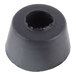 A black round rubber foot with a hole in the middle.