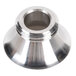 A metal Bunn Funnel Tip Insert with male threads.