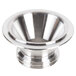 A silver metal Bunn Funnel Tip Insert with a small hole in it.
