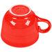 A Fiesta poppy china cup with a handle.