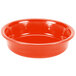 A red Fiesta china bowl with a white background.