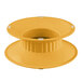 A yellow GET Venetian melamine pedestal with a hole in the center.